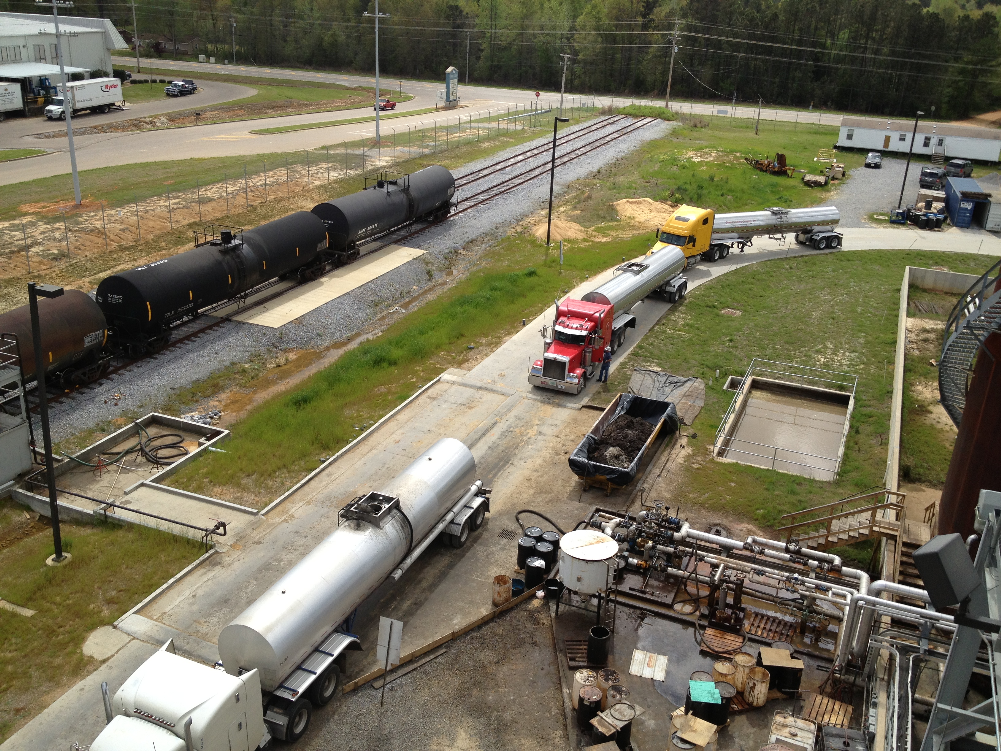 trucks getting loaded